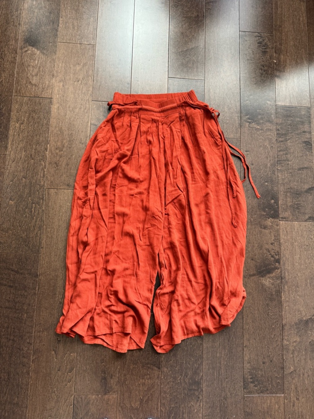 Rust Orange Wide Leg Culottes